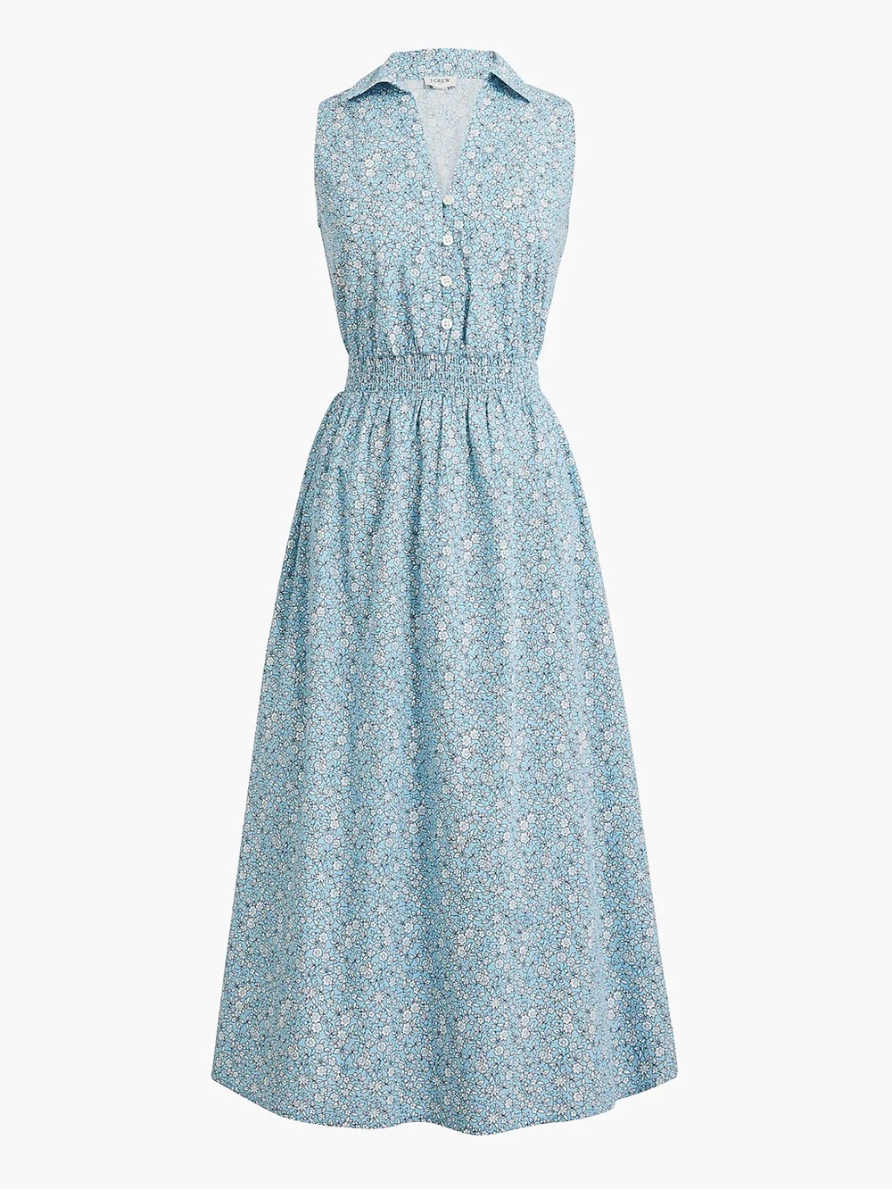 NWT J. Crew Printed collared midi floral dress in daydream blue ivory size 6 - Picture 3 of 11